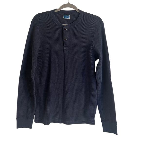 J. Crew Factory Mens Blue Long Sleeve Pullover Thermal Henley- Size L - Picture 1 of 7